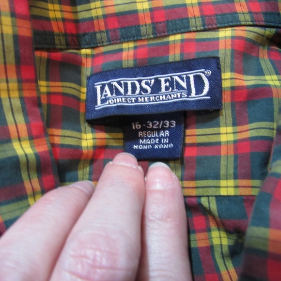 Lands' End casual plaid button down men's shirt - Picture 5 of 5
